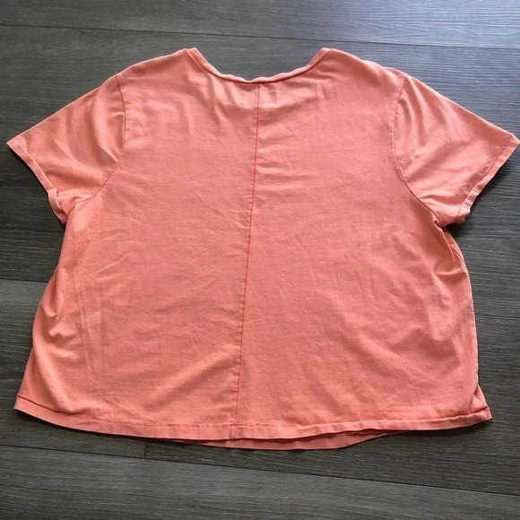 Lane Bryant Crop Crew Neck Washed Tee Desert Flower Short Sleeve Shirt Size XL - Picture 10 of 13